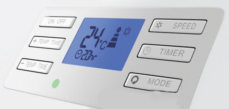Control panel and display on the case of the ELECTROLUX mobile air conditioner