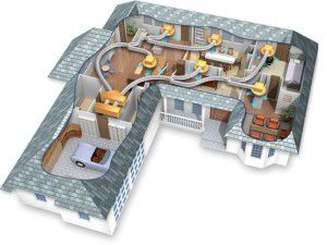 duct split system with air ducts