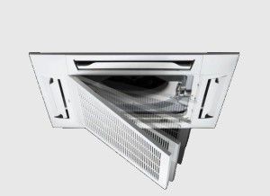 internal module of a cassette split system with an easy opening grille