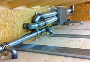 in a private house, ventilation equipment is usually located in the attic