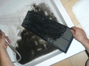 cleaning the mechanical air filter