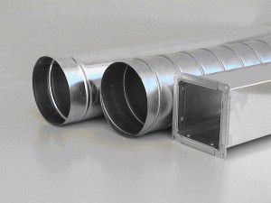 air ducts of various diameters and cross-sectional shapes