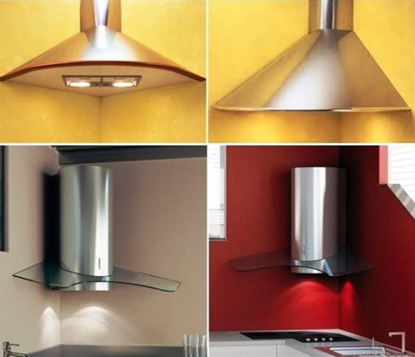 Installing a modern hood in the corner